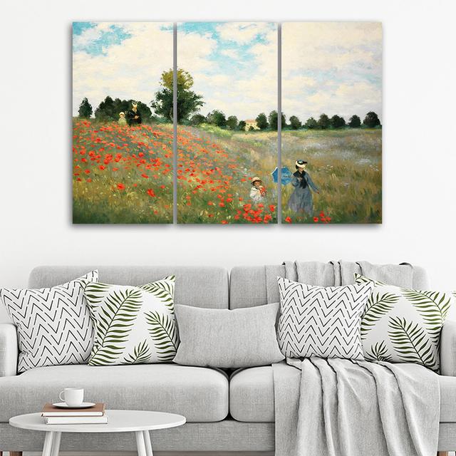 Leinwandbild Field Of Poppies Claude Monet Rosalind Wheeler Größe: 30 cm H x 60 cm B x 2 cm T on Productcaster.