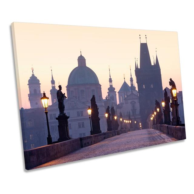 Charles Bridge Prague City - Wrapped Canvas Print Ebern Designs Size: 61cm H x 91.4cm W x 4cm D on Productcaster.