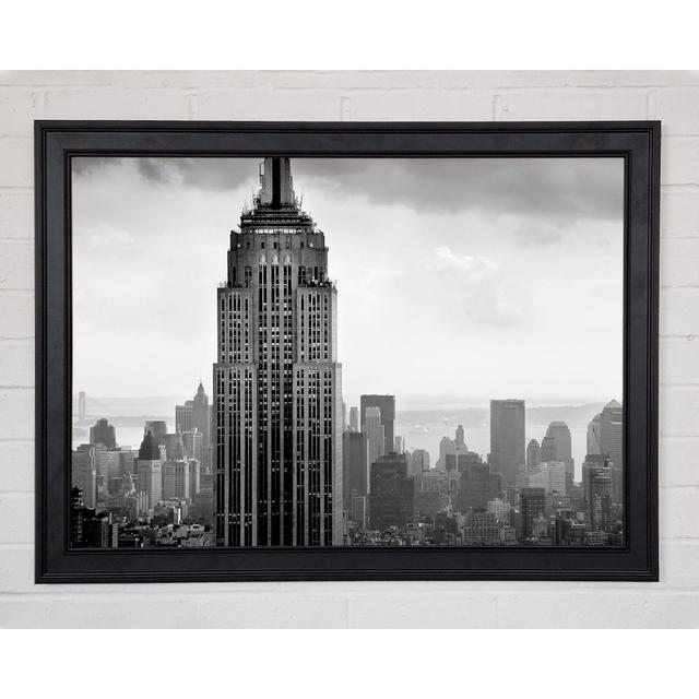 New York City Empire State B N W Skies - Druck Ebern Designs Größe: 59,7 cm H x 84,1 cm B x 1,5 cm T on Productcaster.