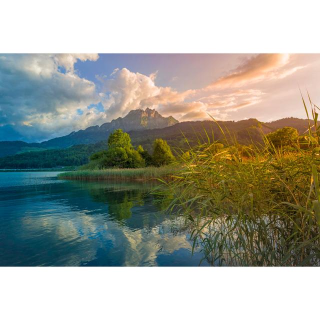 Evening At Lake Lucerne - Wrapped Canvas Art Prints Alpen Home Size: 81cm H x 122cm W x 3.8cm D on Productcaster.