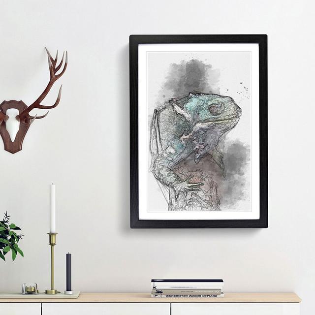 Fiji Iguana - Picture Frame Graphic Art Print East Urban Home Size: 91cm H x 60cm W x 2cm D, Frame Option: Black on Productcaster.