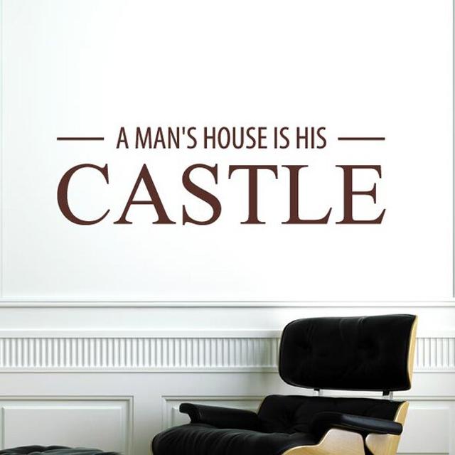 A Mans House Is His Castle Wall Sticker Maturi Colour: White on Productcaster.