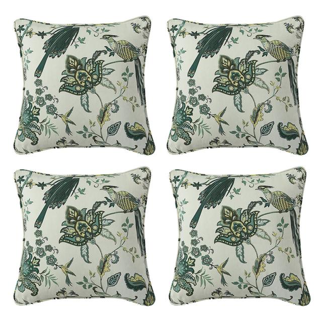 Armandine Floral Square Cushion Marlow Home Co. Colour: Green on Productcaster.