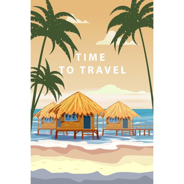 Time to Travel by VectorUp - Wrapped Canvas Graphic Art Bay Isle Home Size: 76cm H x 51cm W on Productcaster.