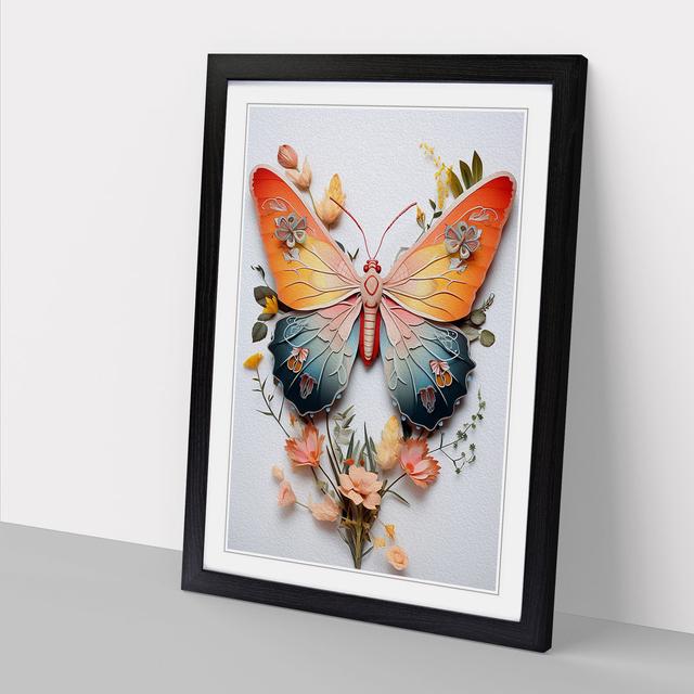 Moth Colour Field No.2 - Single Picture Frame Art Prints on Wood Brambly Cottage Size: 46cm H x 34cm W x 2cm D, Frame Colour: Black on Productcaster.