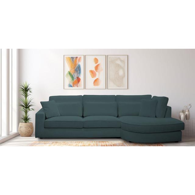 Bustamonte Upholstered Corner Sectional Metro Lane Upholstery Colour: Azure polyester, Orientation: Right Hand Facing on Productcaster.