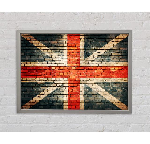 Die britische Flagge - Druck Sommerallee Größe: 100 cm H x 141,4 cm B x 3,3 cm T, Format: Grau gerahmtes Leinwandbild on Productcaster.