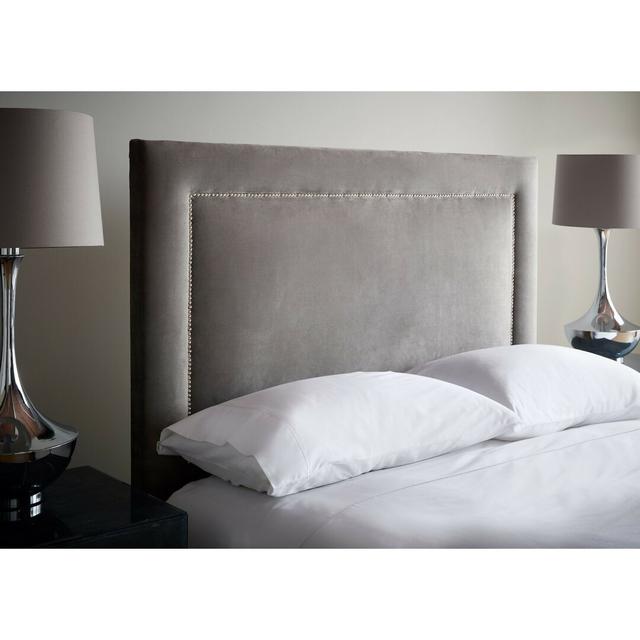 Madelyn Upholstered Headboard Etta Avenue Size: Small Single, Colour: Steel on Productcaster.