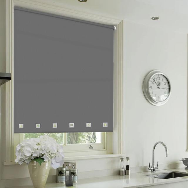 Semi Sheer Roller Blind AR WARE Blind Size: 165 cm L x 240 cm W, Colour: Light Grey on Productcaster.