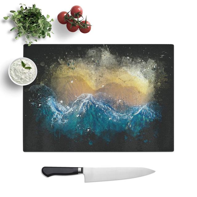 Incoming Waves Paint Splash Chopping Board East Urban Home Size: 0.4cm H x 28.5cm W x 39cm L on Productcaster.