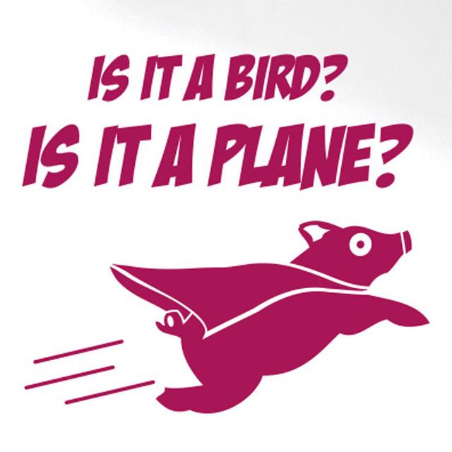 Is It a Bird Is It a Plane Wall Sticker Happy Larry Size: Medium, Colour: Violet on Productcaster.