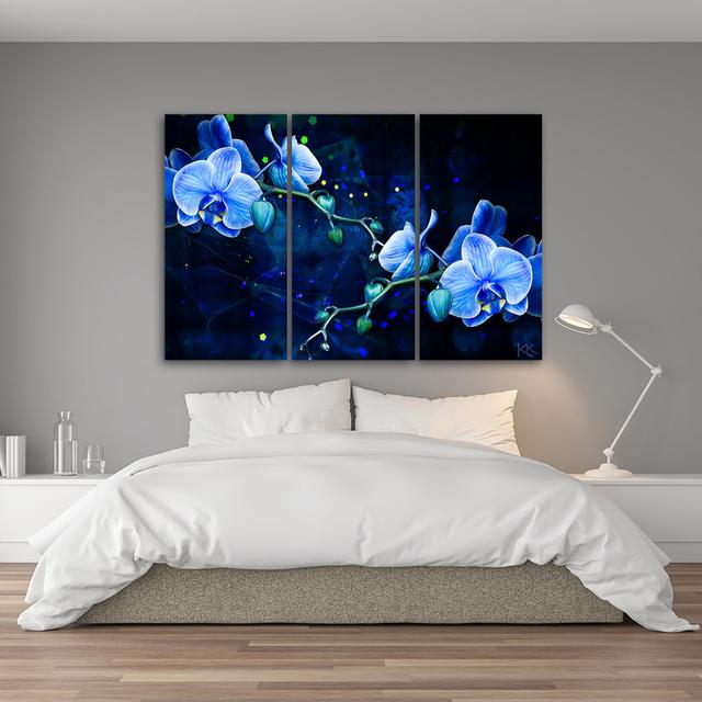 Leinwandbild 3-Teilig, Blaue Orchidee Brayden Studio on Productcaster.