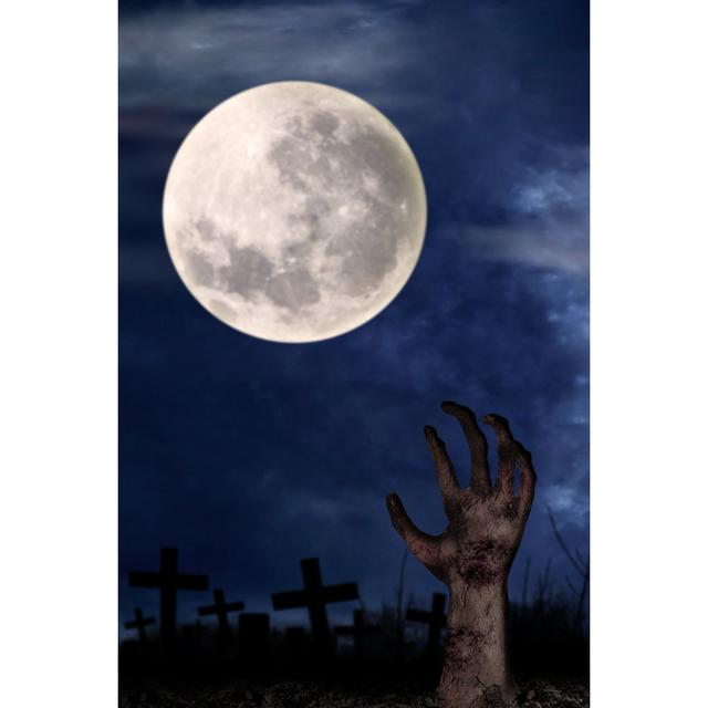 Pauline Zombie Hand On Graveyard by CreativaImages - Wrapped Canvas Photograph Happy Larry Size: 91cm H x 61cm W x 3.8cm D on Productcaster.