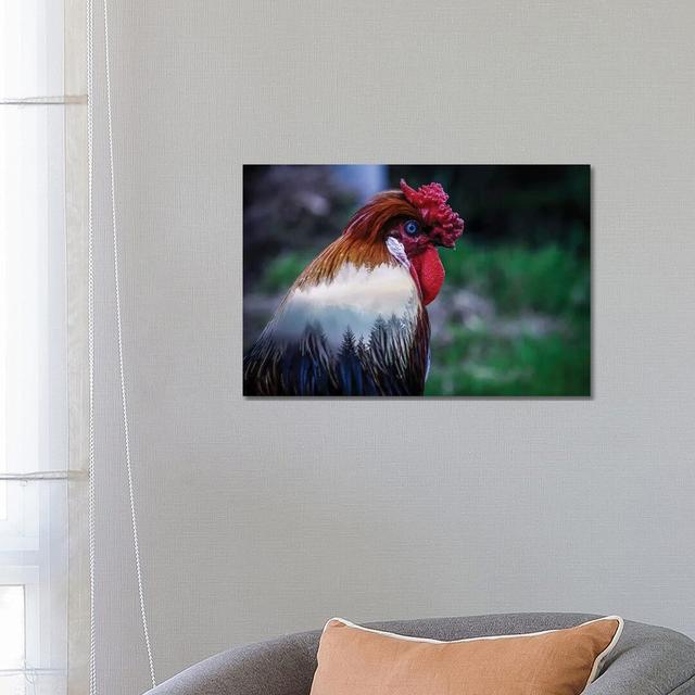 Rooster by Paul Haag - Print on Canvas Latitude Run Size: 45.72cm H x 66.04cm W x 1.91cm D, Format: Wrapped Canvas on Productcaster.