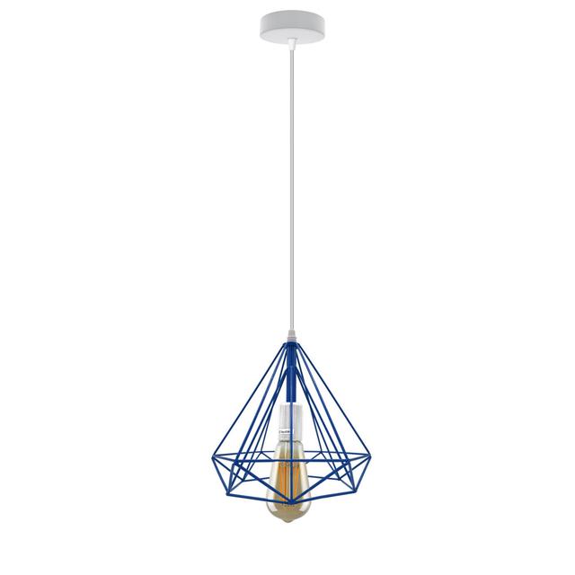 Ana-Sofia 1 - Light Single Geometric Pendant Metro Lane Finish: Blue, Bulb Included: Yes on Productcaster.