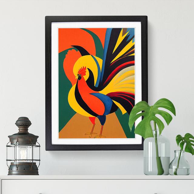 Westdale Rooster Painting Avant Garde - Picture Frame Graphic Art Brambly Cottage Size: 46cm H x 34cm W x 2cm D, Frame Colour: Oak on Productcaster.