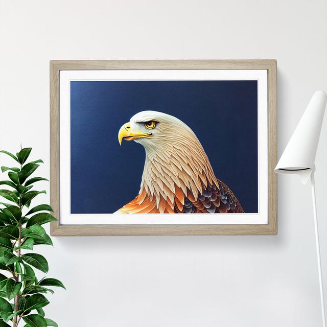 Eagle Bird Watercolour Vol.3 - Single Picture Frame Print Alpen Home Frame Colour: Oak Frame, Size: 46cm H x 64cm W x 2cm D on Productcaster.