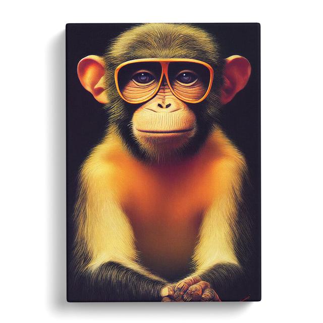 Monkey In Glasses No.1 - Wrapped Canvas Print Latitude Vive Size: 76cm H x 50cm W x 3cm D on Productcaster.