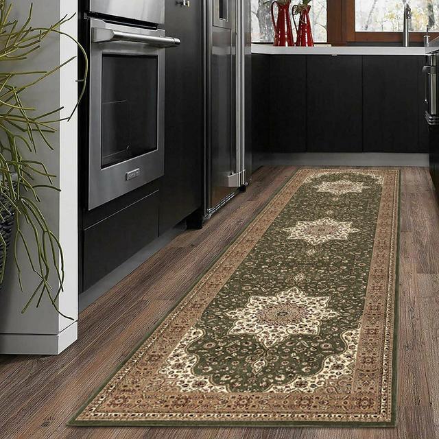 Armard Green/Beige Rug Latitude Vive Rug Size: Runner 80 x 300cm on Productcaster.