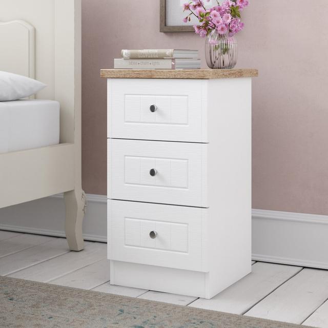 Rosio 3 Drawer Bedside Table Brambly Cottage on Productcaster.