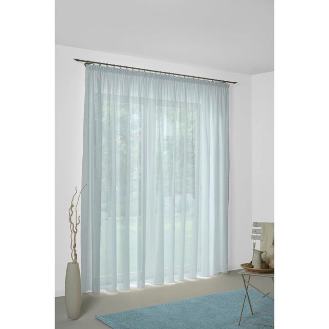 Sunday 82% Polyester And 18% Cotton Semi Sheer Pinch Pleat Curtain Panel Wirth Curtain Colour: Blue, Panel Size: 142cm Width x 375cm Drop on Productcaster.