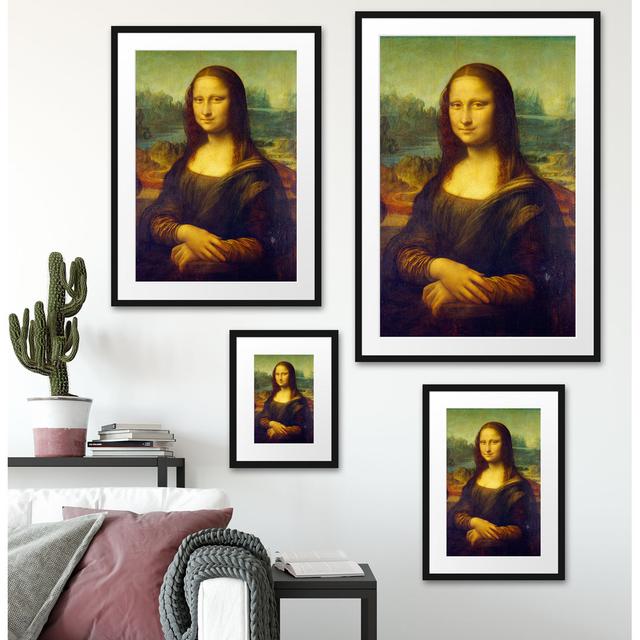 Gerahmtes Poster Mona Lisa von Leonardo da Vinci Astoria Grand Maße: 55 cm H x 40 cm B x 2,5 cm T, Format: Rahmenmalerei on Productcaster.