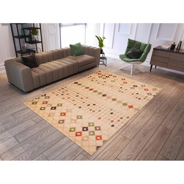 Schrade Machine Woven Beige/Red Rug Gracie Oaks Rug Size: Rectangle 120 x 170cm on Productcaster.