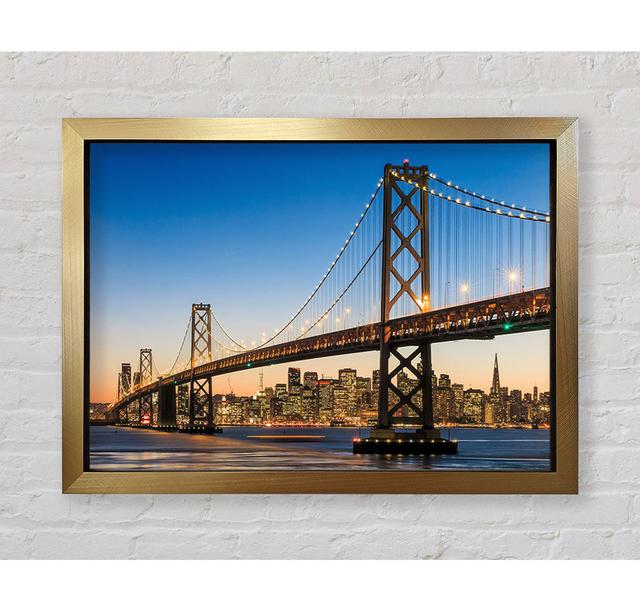 Golden Gate Bridge Lights Of The City - Single Picture Frame Art Prints Bright Star Size: 42cm H x 59.7cm W x 3.4cm D on Productcaster.