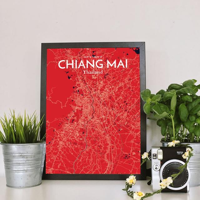 Chiang Mai City Map - No Frame Print East Urban Home Size: 61cm H x 45.7cm W x 0.1cm D on Productcaster.