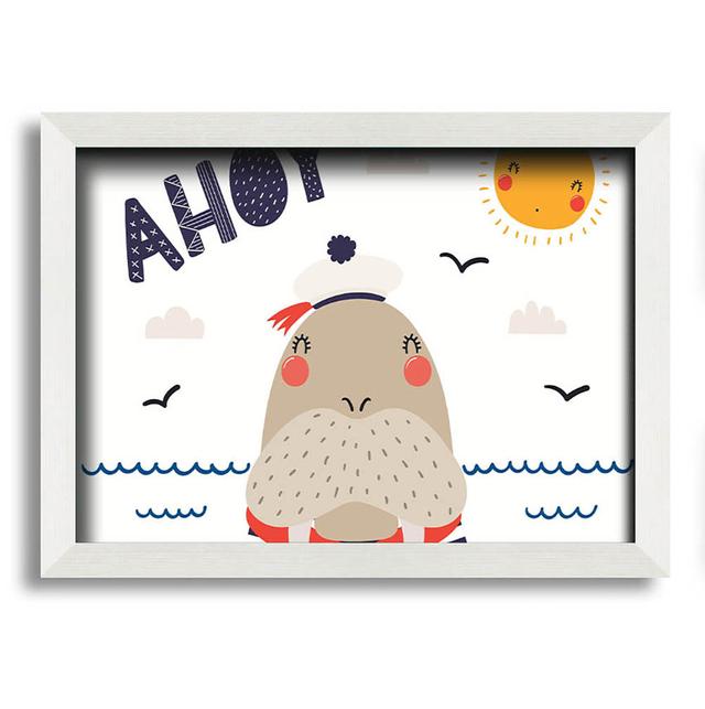 Arlett Ahoy Walrus - Single Picture Frame Art Prints Zoomie Kids Size: 21cm H x 29.7cm W x 10cm D on Productcaster.