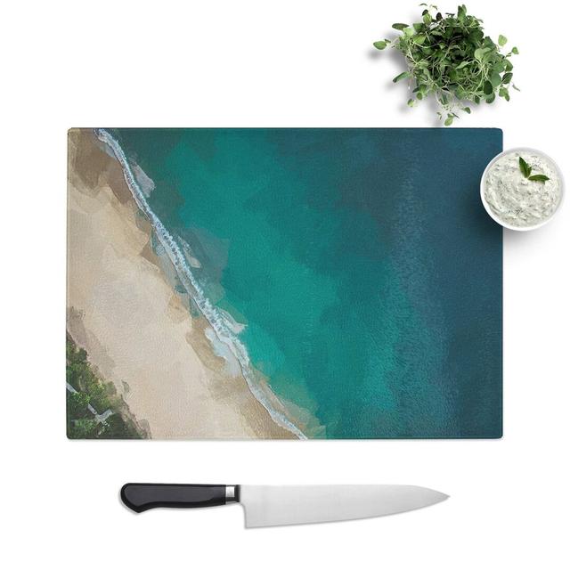 Tempered Glass Beach in Toque Pequeno Brazil Chopping Board East Urban Home Size: 39 cm W x 28.5 cm L on Productcaster.