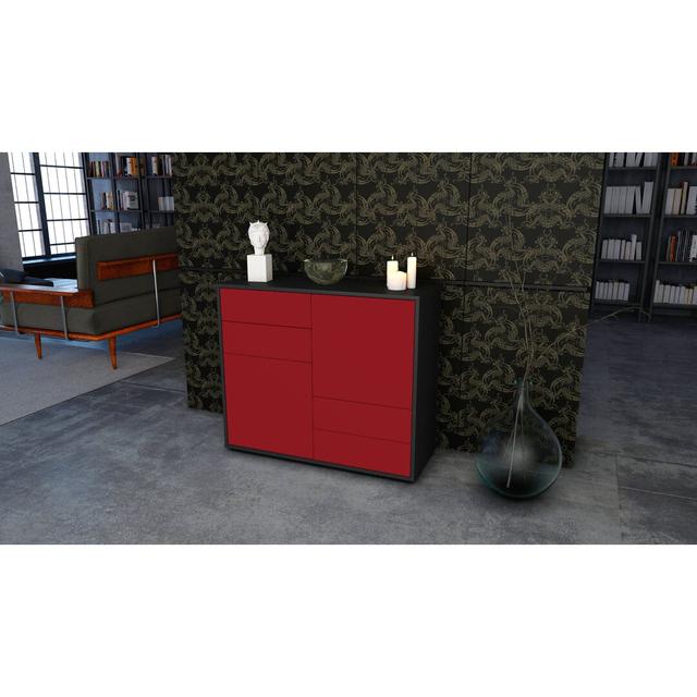 Raycliff Sideboard Latitude Run Body and front colour: Anthracite/Red on Productcaster.