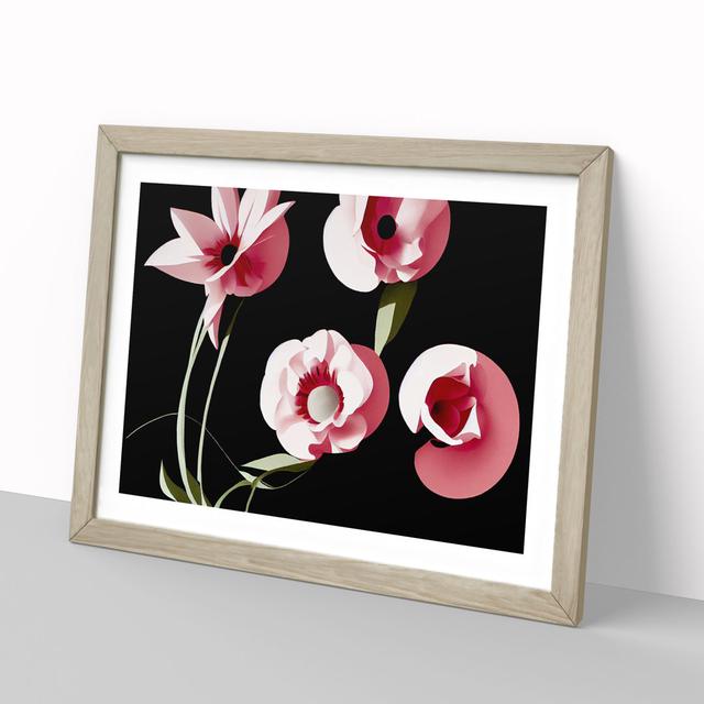 Impactful Flowers - Picture Frame Graphic Art Marlow Home Co. Size: 34cm H x 46cm W x 2cm D, Frame Colour: Oak on Productcaster.