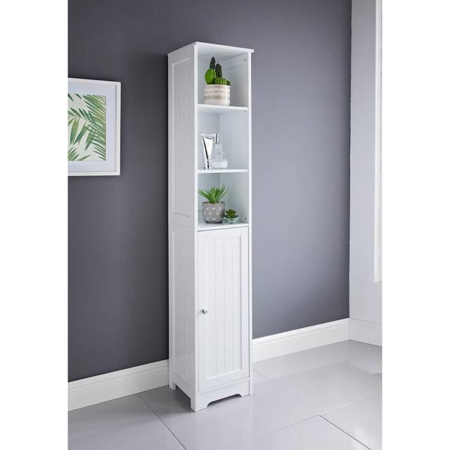 Mcdowell White Wood Tall Boy Storage Cabinet Highland Dunes on Productcaster.