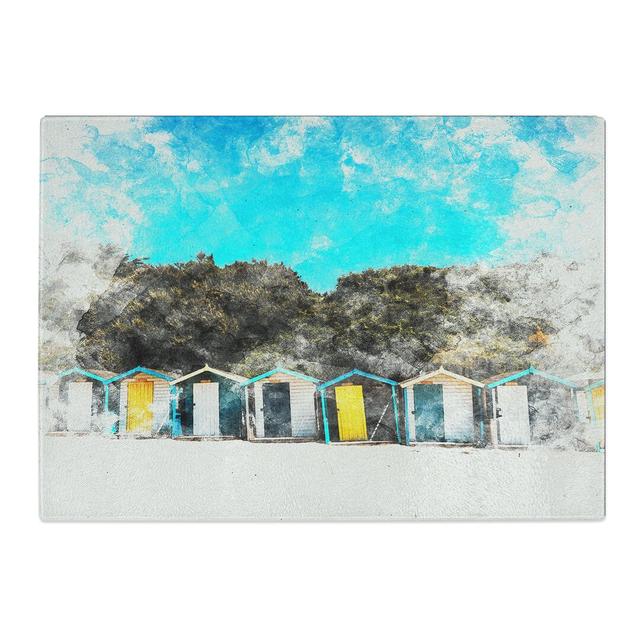 Tempered Glass Swanpool Beach Huts in Falmouth Chopping Board East Urban Home Size: 20 cm x 28.5 cm on Productcaster.