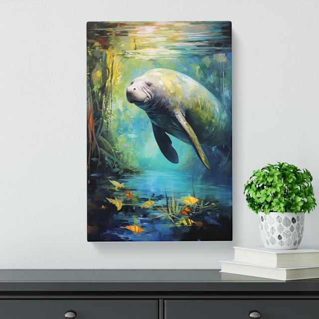 Manatee Expressionism Art House of Hampton Size: 76cm H x 50cm W x 3cm D on Productcaster.