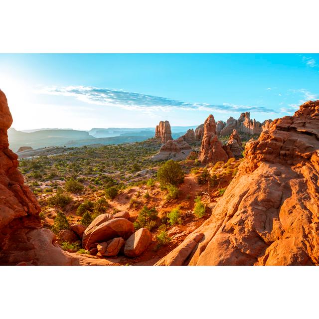 Sunrise From North Window Arch In Utah by Sproetniek - Photographic Print Natur Pur Size: 30cm H x 46cm W on Productcaster.