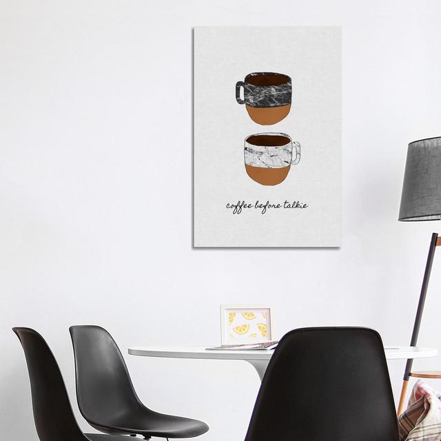 Coffee Before Talkie by Orara Studio - Wrapped Canvas Graphic Art ClassicLiving Size: 101.6cm H x 66.04cm W x 1.91cm D on Productcaster.