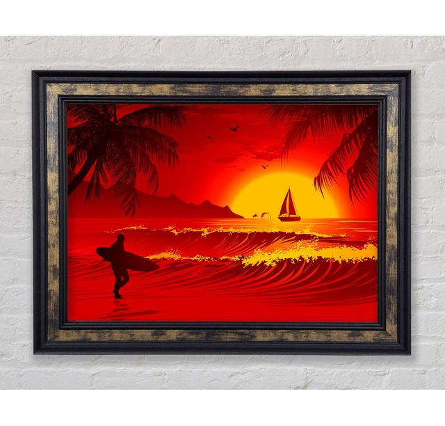 Surfers Dream Framed Print Highland Dunes Size: 29.7cm H x 42cm W on Productcaster.