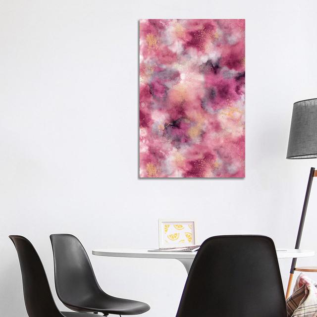 Marble Watercolour Gold Pink by Ninola Design - Wrapped Canvas Graphic Art Ivy Bronx on Productcaster.