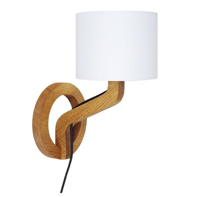 Karns Wood Armed Sconce Brayden Studio Finish: Dark Wood, Shade Colour: Taupe on Productcaster.