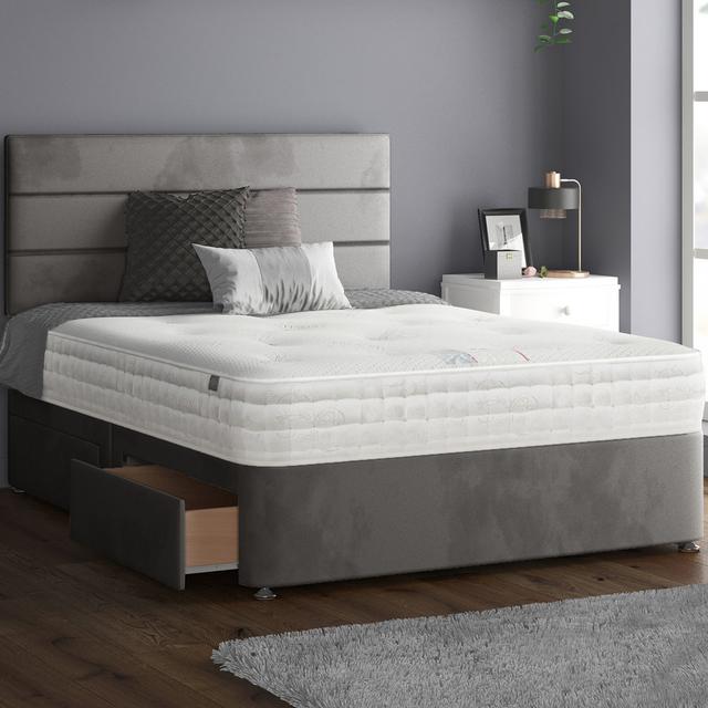 Divan Bed Set 17 Stories Colour: Gray, Size: Single (3'), Storage Type: 2 Left Drawers on Productcaster.