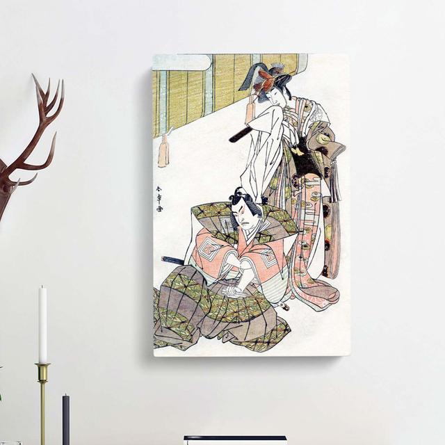 Ichikawa Yaozo and Mimasu Tokujiro by Katsukawa Shunsho - Wrapped Canvas Painting Print East Urban Home Size: 60cm H x 40cm W x 3cm D on Productcaster.