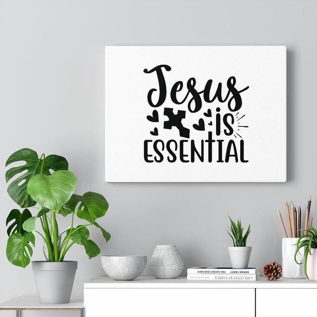 Jesus Is Essential - Wrapped Canvas Print Blue Elephant Size: 46cm H x 61cm W on Productcaster.