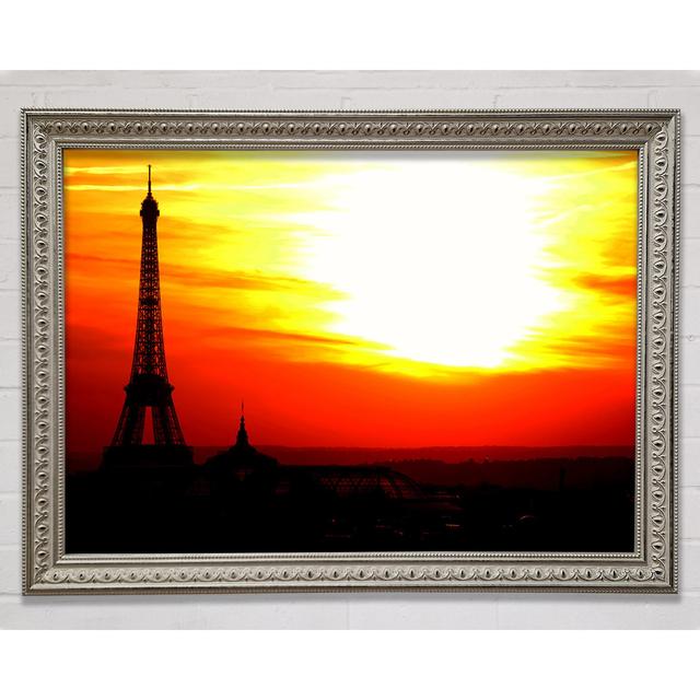 Paris Eiffel Tower Sun Blaze - Single Picture Frame Art Prints Bright Star Size: 84.1cm H x 118.9cm W on Productcaster.