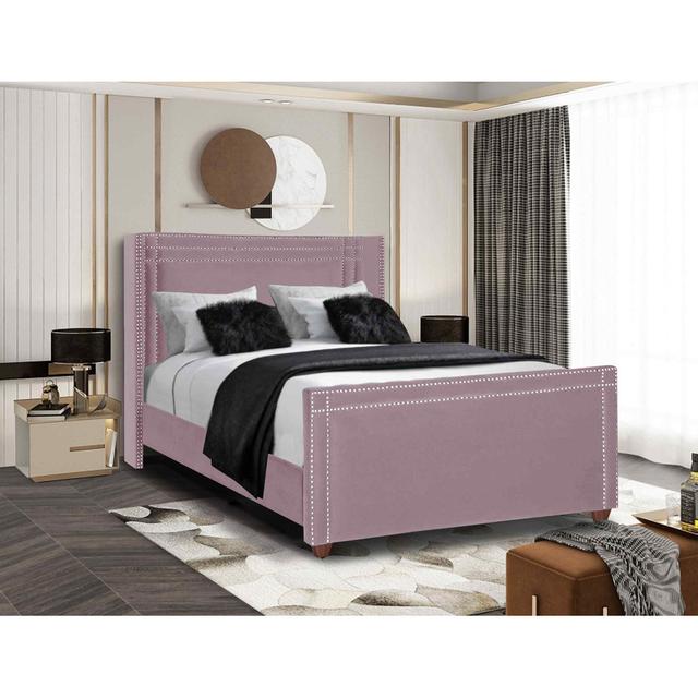 Cubica Bed King Plush Velvet Pink Envisage Trade Size: Kingsize (5'), Colour: Pink on Productcaster.