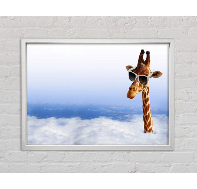 Gerahmtes Leinwandbild Giraffe Head In The Clouds Happy Larry Größe: 84,1 cm H x 118,9 cm B x 3,3 cm T on Productcaster.