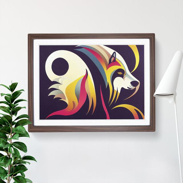 XH1022-10254X Wolf Abstract Vol.2 - Single Picture Frame Painting Metro Lane Size: 46cm H x 64cm W x 2cm D, Format: Walnut Framed on Productcaster.