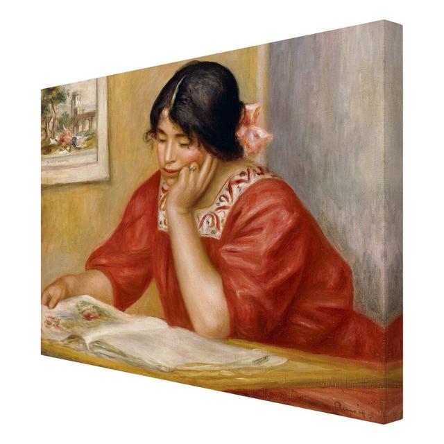 'Leontine Reading' by Pierre-Auguste Renoir - Wrapped Canvas Graphic Art Print East Urban Home Size: 80cm L x 60cm W on Productcaster.