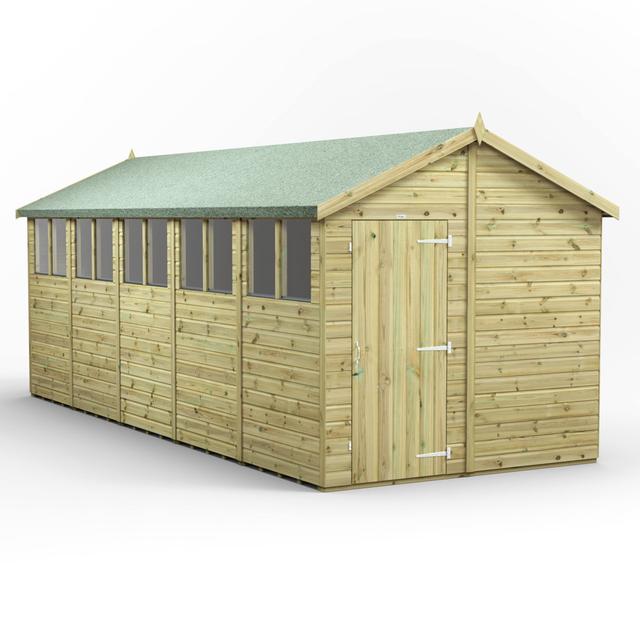 258 cm x 627 cm Gartenhaus mit Satteldach aus Nut- und Feder aus Druckimprägniertem Vollholz POWER on Productcaster.